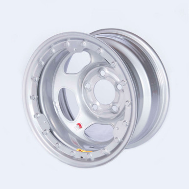 BASSETT 15x8 IMCA Silver Beadlock Inertia 5x4.75 BAS58AC3ISLK