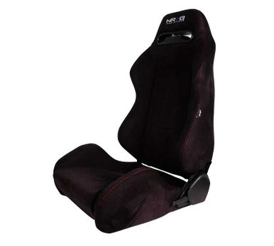 NRG INNOVATION Seat Type-R  Reclinable Black Suede w/Red Stich NRGRSC-220L/R