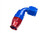 8AN 90 Degree PTFE Reusable Hose End Blue RHP1290-08-1