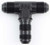 FRAGOLA #10 Bulkhead Tee Fitting Black FRG483410-BL