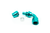 COLOR FITTINGS -08 AN 90 DEGREE FEMALE ALUMINUM HOSE END (PTFE)  - TEAL COFFPE-08-090-000-TL