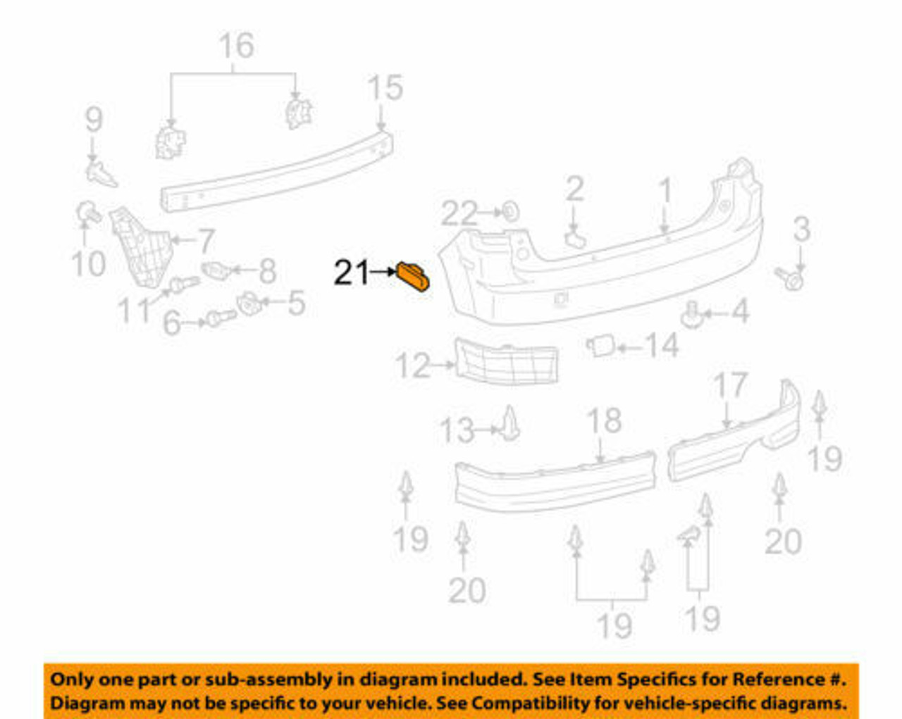 Scion xB 2004 2005 2006 Right Rear Side Marker Lamp Assembly Genuine OEM 81750-52010 | 8175052010