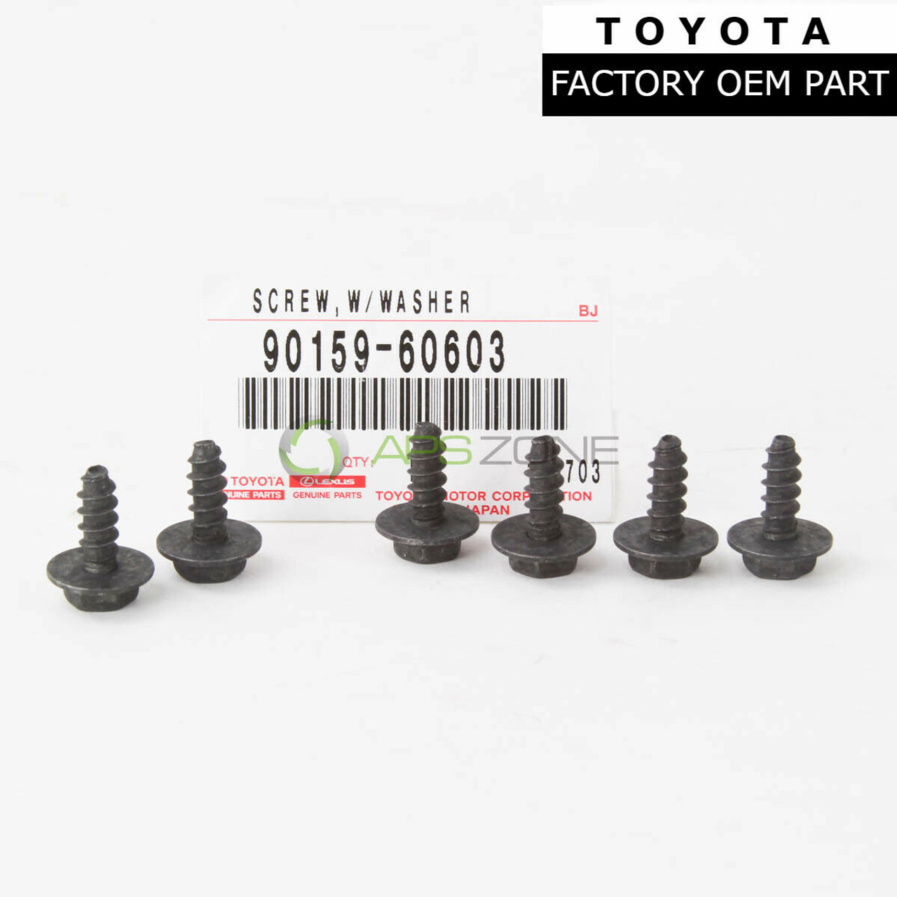Toyota Scion Lexus Mud Guard Screw Left or Right Qty 6 Genuine OEM 90159-60603 | 9015960603