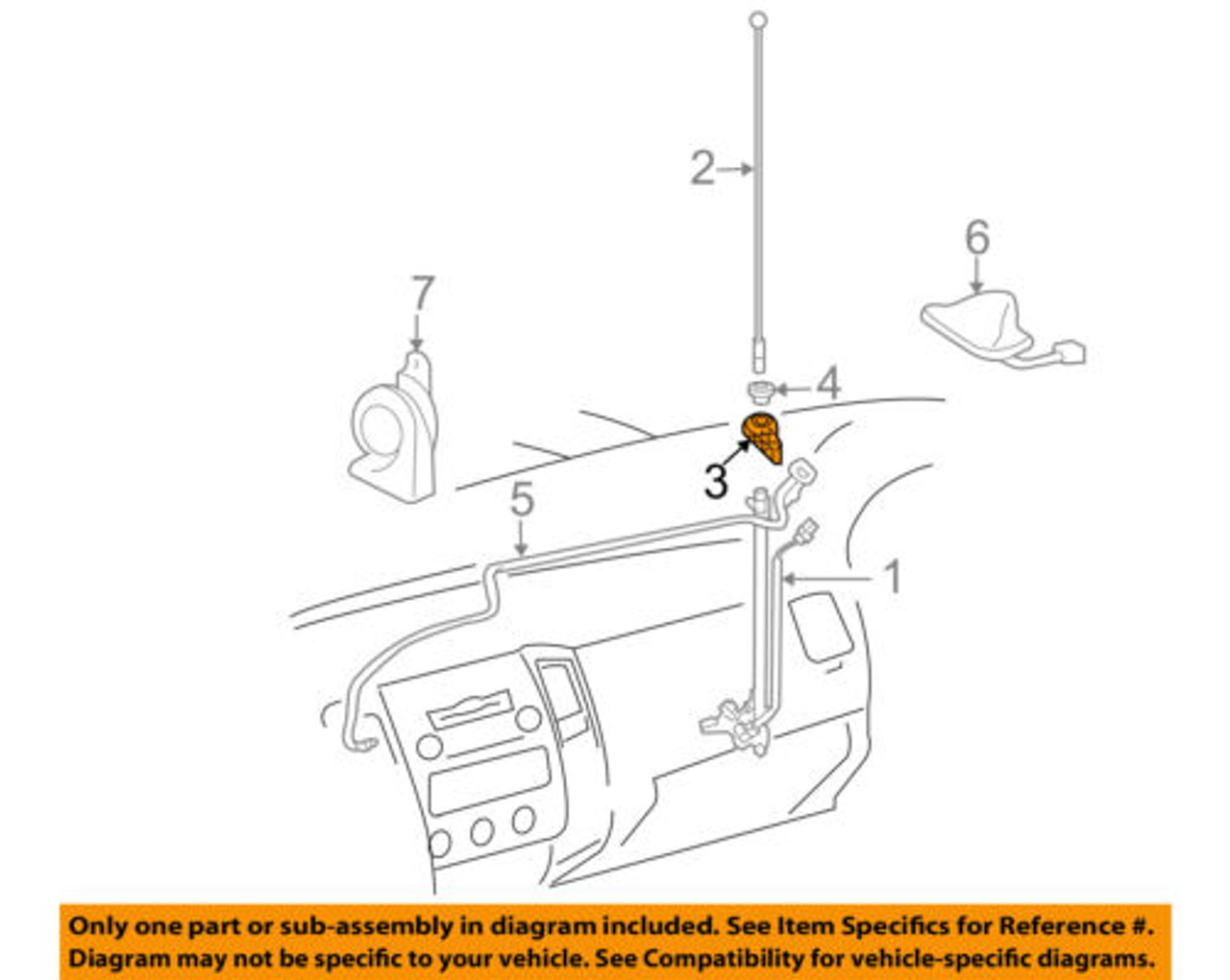 Toyota Tacoma 2005-2015 Antenna Ornament Manual Genuine OEM 86392-04040 | 8639204040