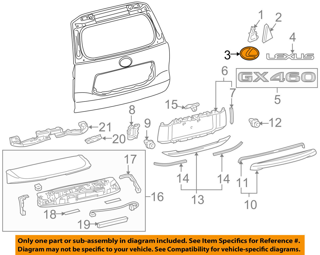 Toyota Lexus GX460 ES350 Radiator Grille Emblem Symbol Genuine OEM 90975-02082 | 9097502082