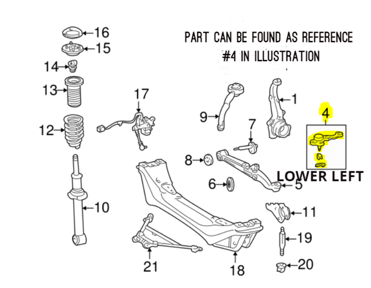 Toyota Lexus IS300 2001-2005 Front Right & Left Lower Ball Joint Genuine OEM Set 43340-59135 43330-59135