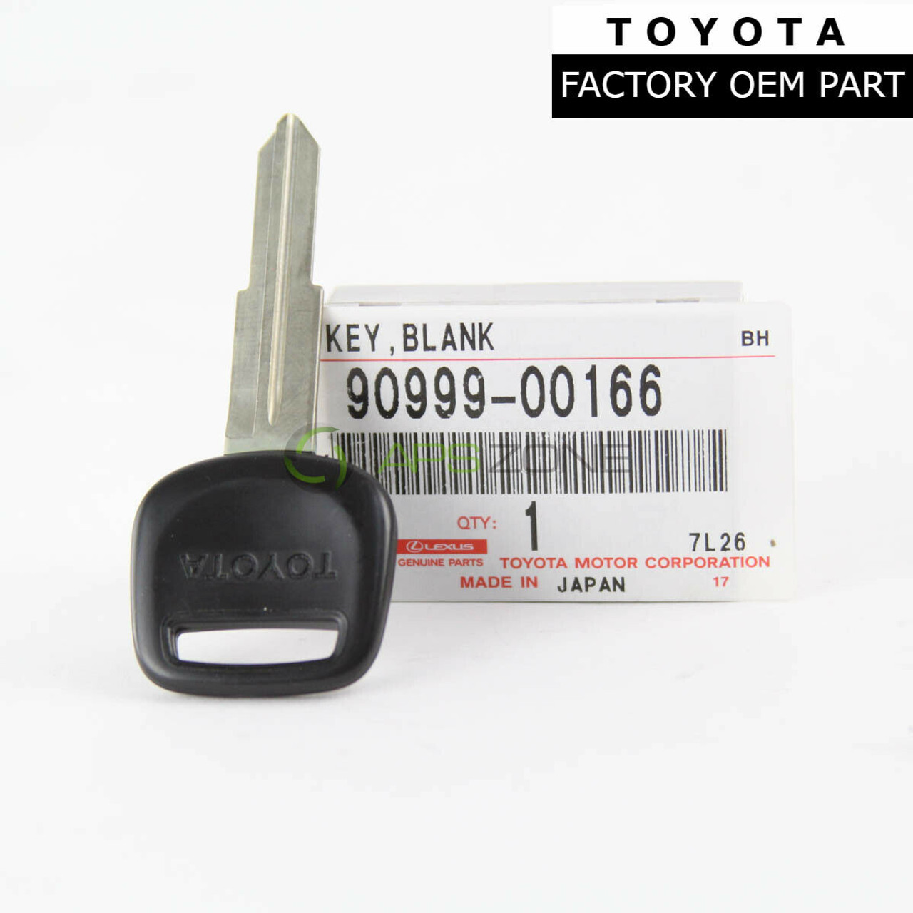 Toyota Tercel Previa Celica Paseo Blank Key (Non Transponder) Genuine OEM 90999-00166 | 9099900166