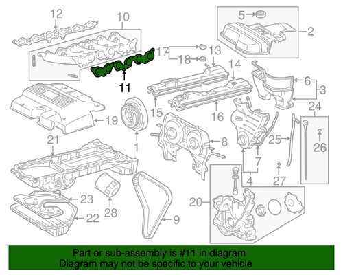 Toyota Supra Lexus SC300 IS300 GS300 Manifold Gasket Genuine OEM 17176-46020 | 1717646020