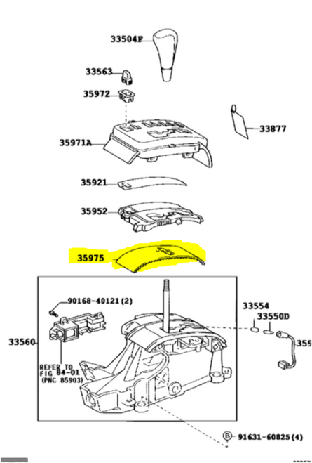 Toyota LS430 2001-2003 Position Indicator Slide Cover Genuine OEM 35975-30270 | 3597530270