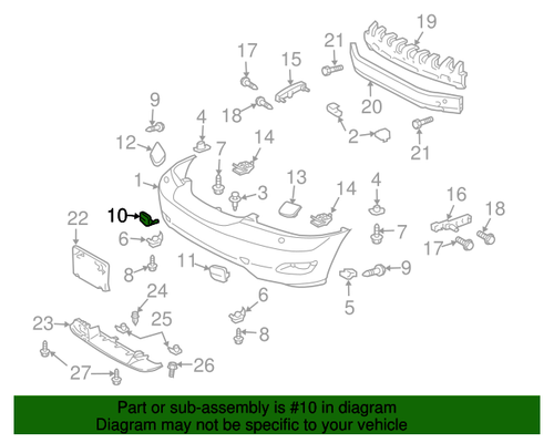 Toyota Lexus RX330 RX350 Front Right Bumper Hole Cover Genuine OEM 52127-48901 | 5212748901