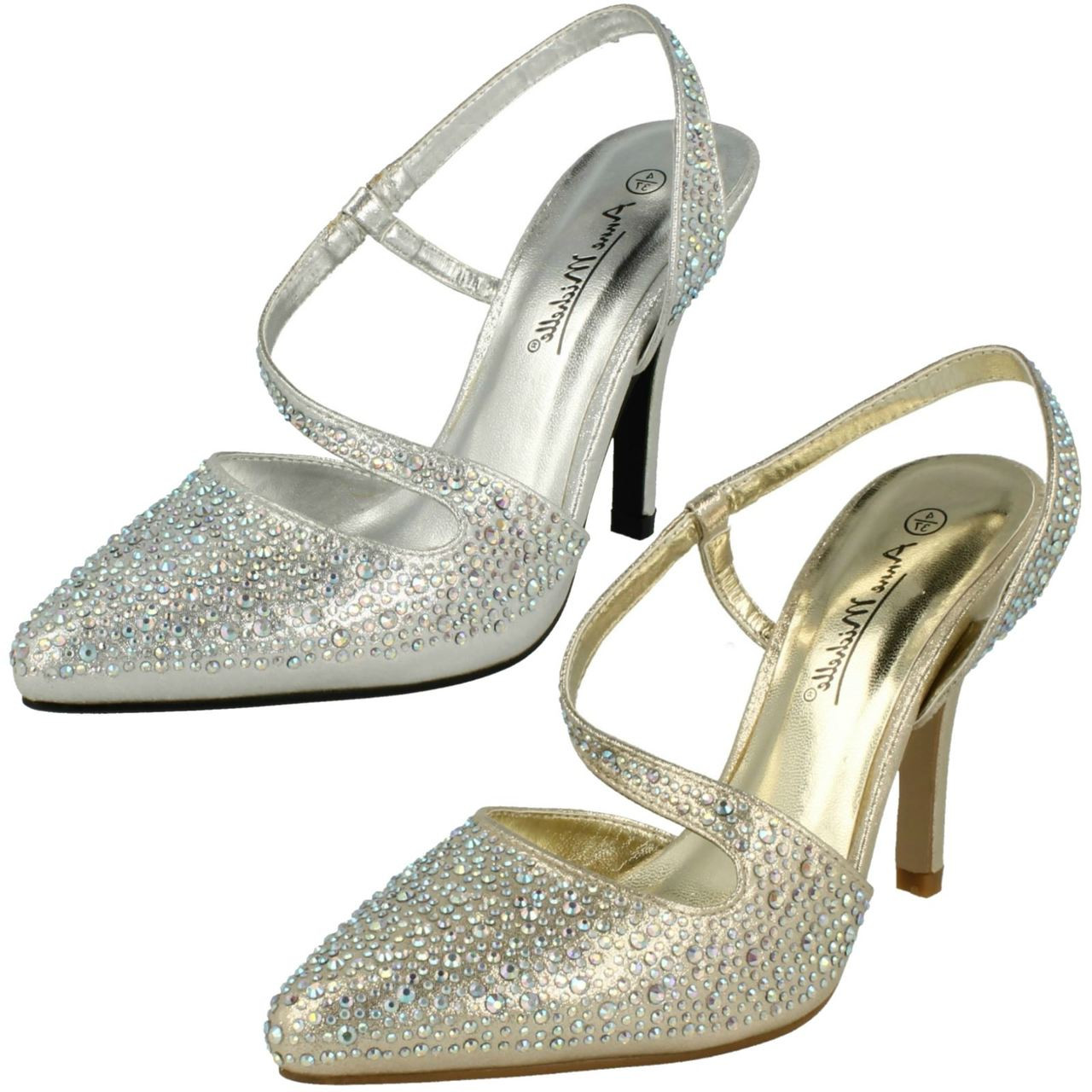 Ladies gold deals evening shoes