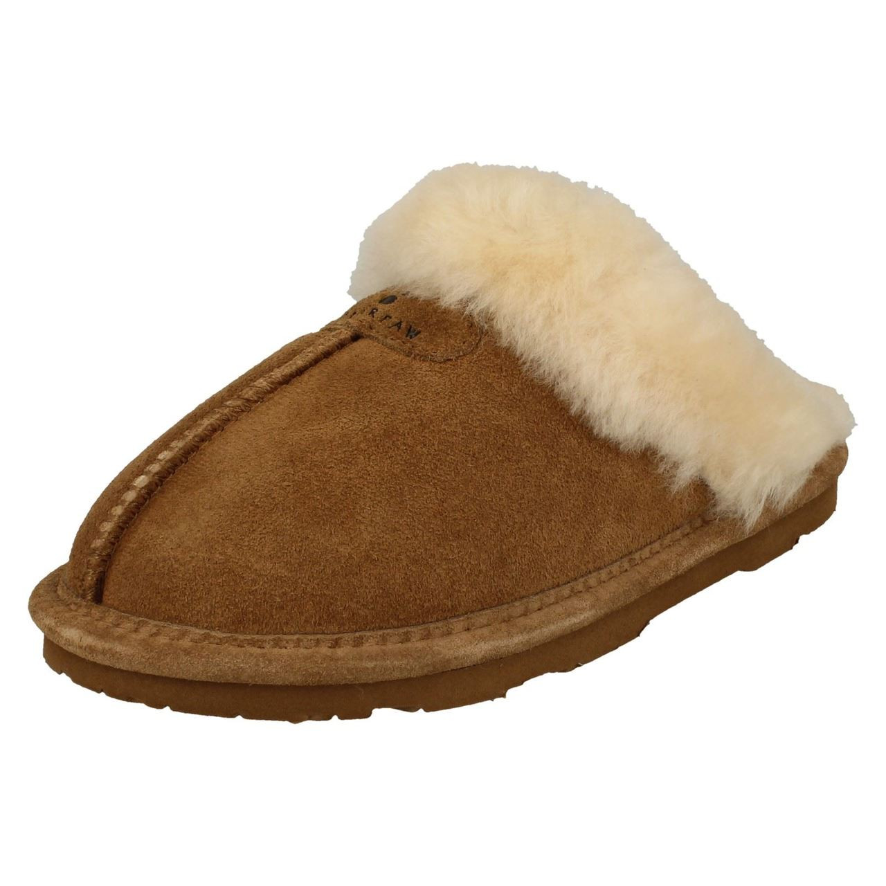 Ladies Bear Paw Leather Lined Mule Slippers Loki II