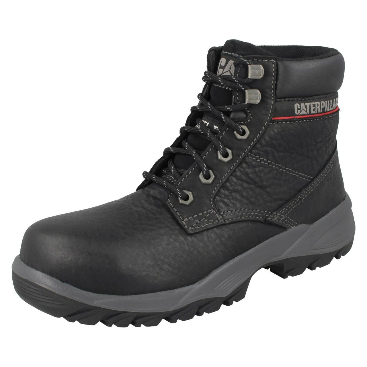 caterpillar black steel toe boots