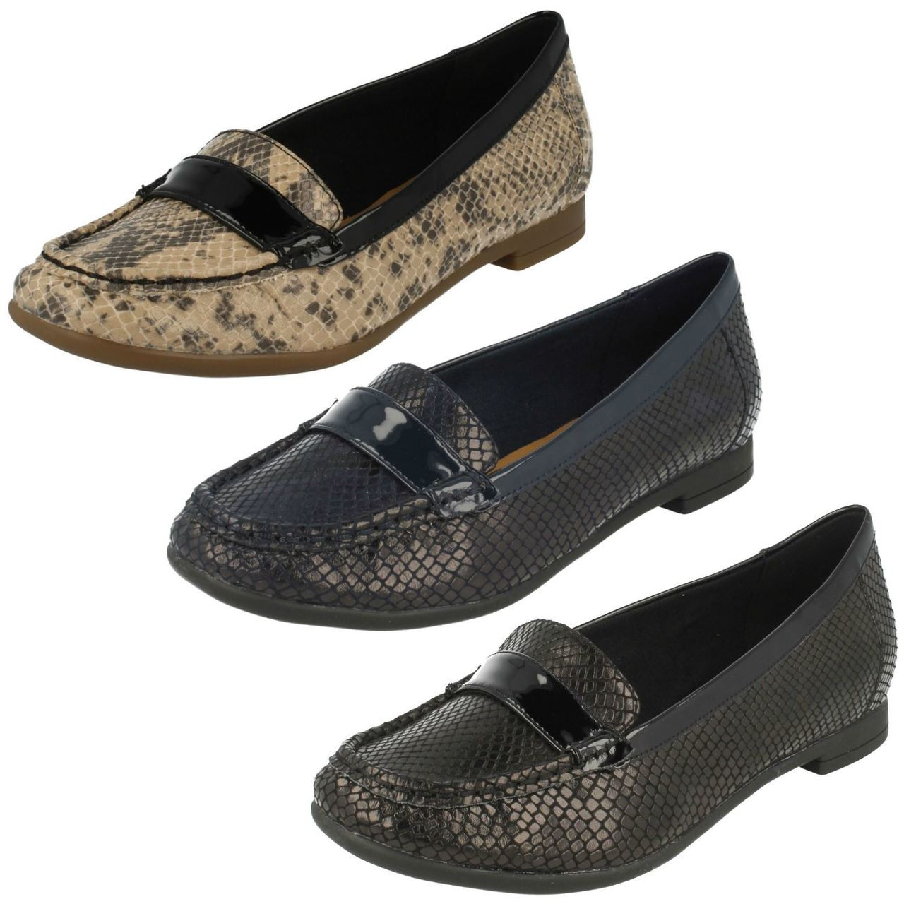 clarks ladies black loafers