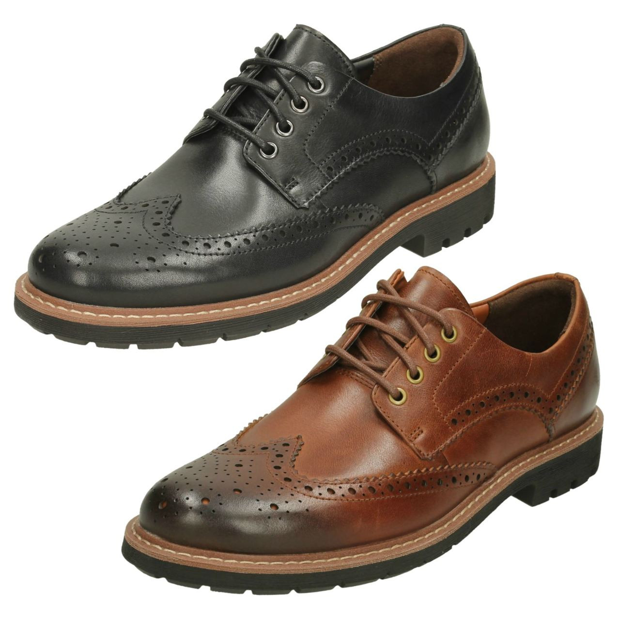 clarks tan brogues