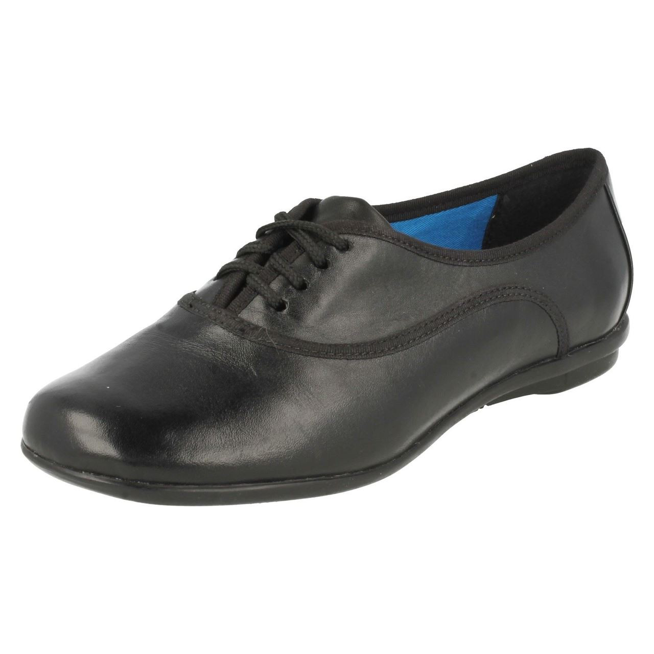 clarks ladies black lace up shoes