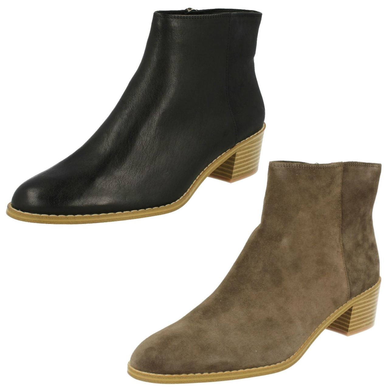 Ladies Clarks Ranch Style Ankle Boots 