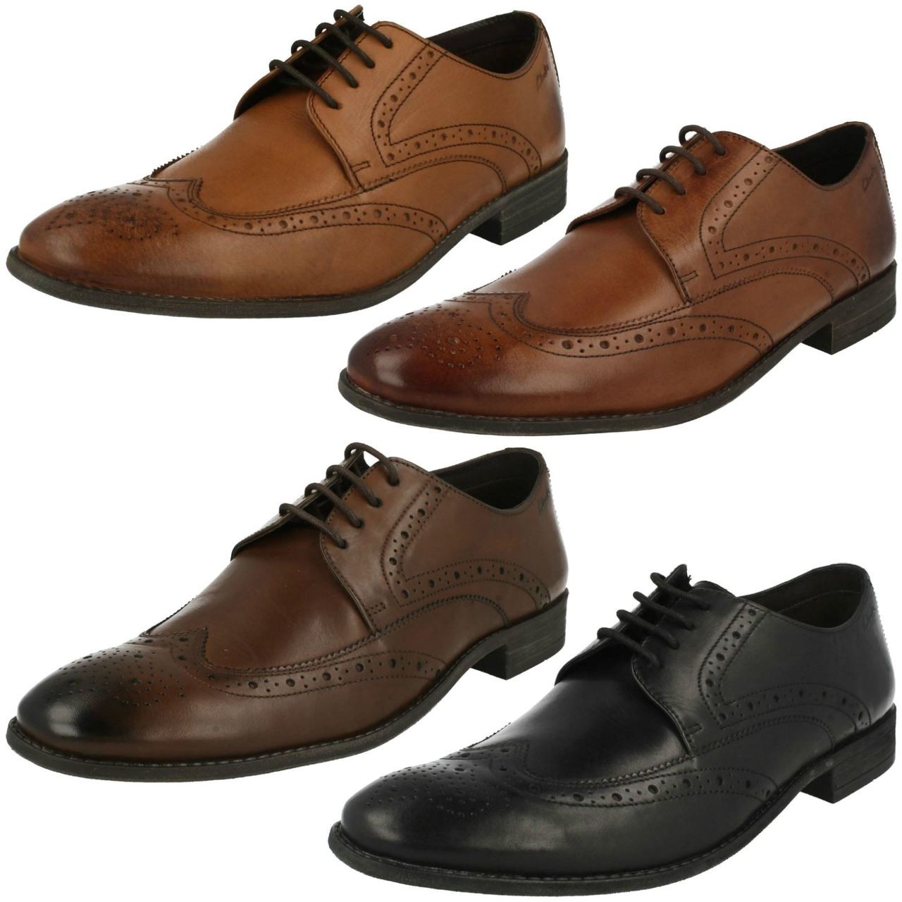 clarks mens brown brogues