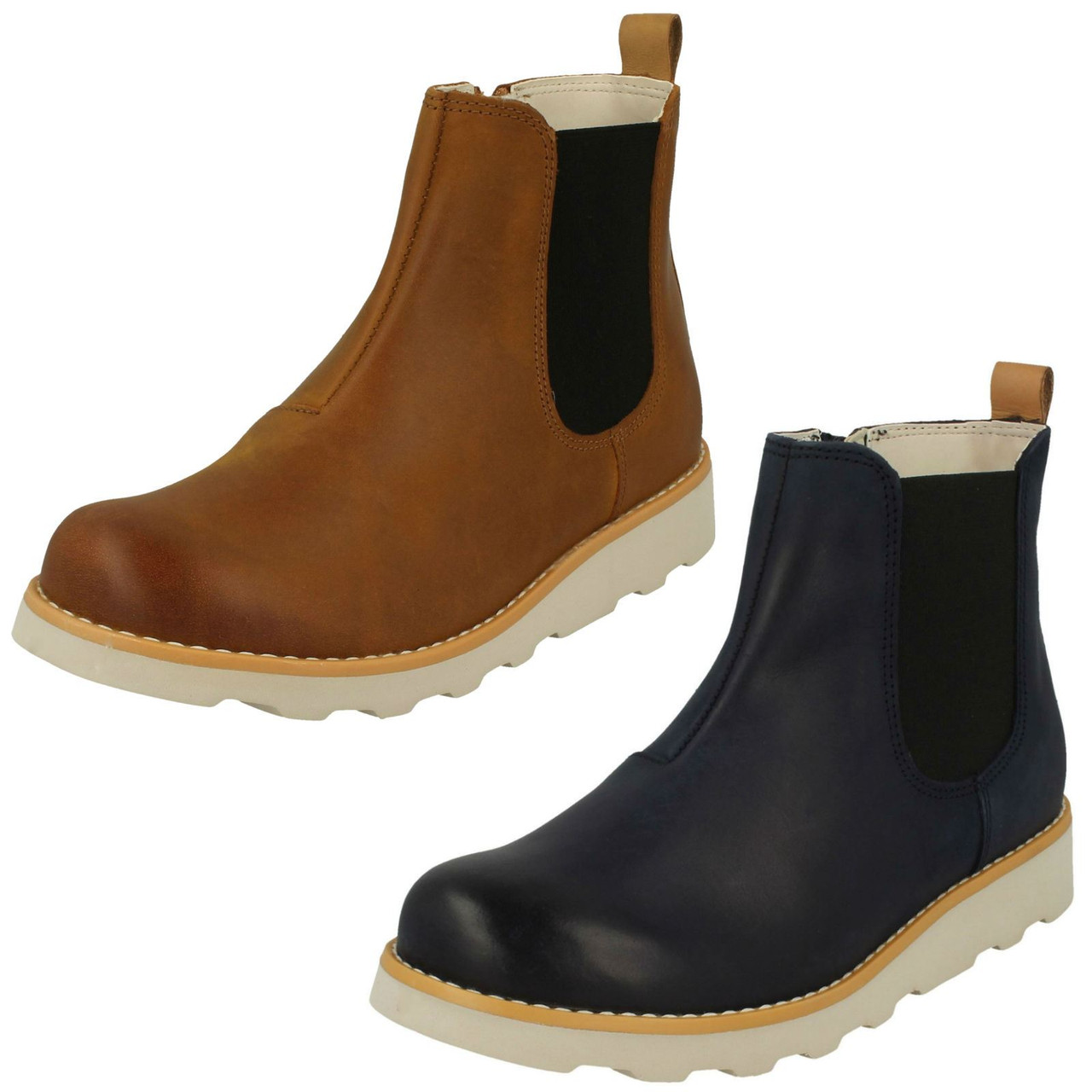 Boys Clarks Gusset Detailed Ankle Boots 