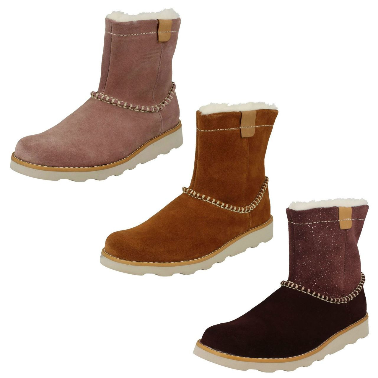 Girls Clarks Casual Fur Lined Boots 