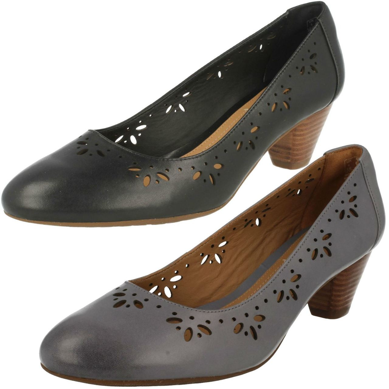 Ladies Clarks Low Heeled Court Shoes 