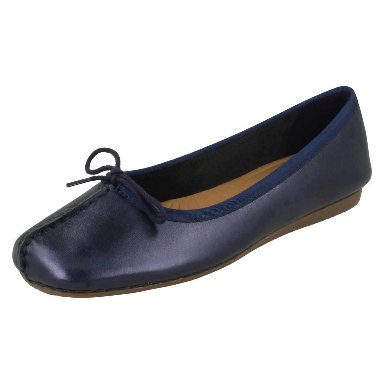 clarks ballerina freckle ice navy