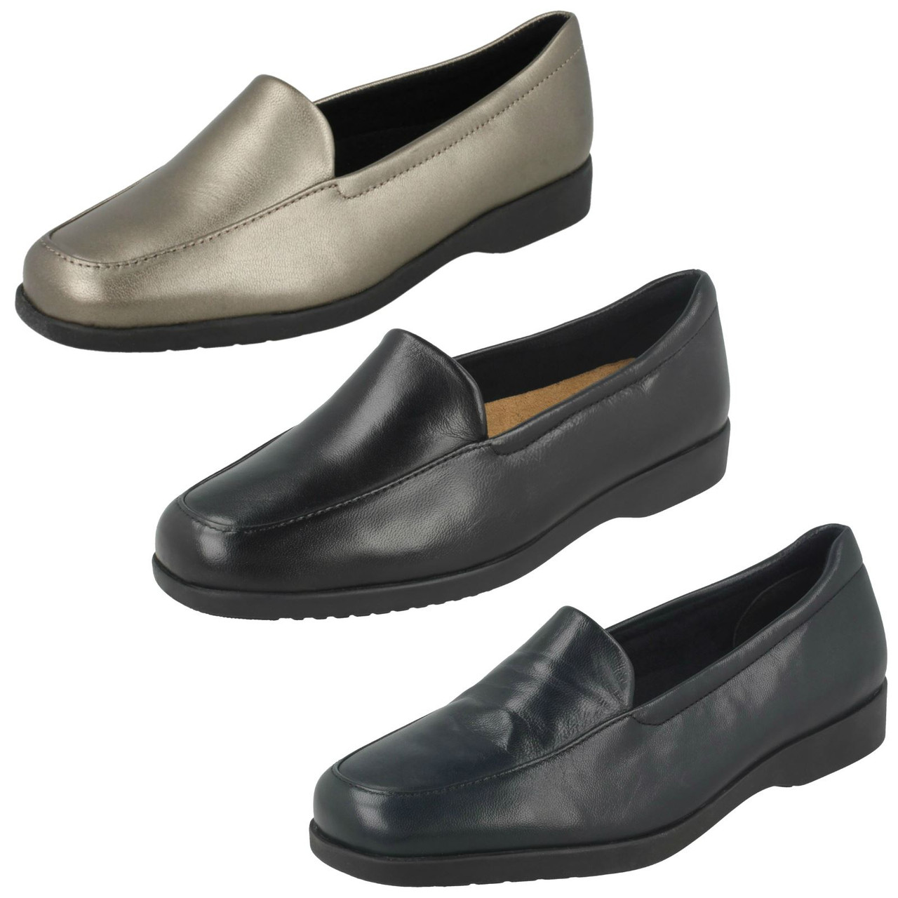 Clarks ladies clearance slip on shoes