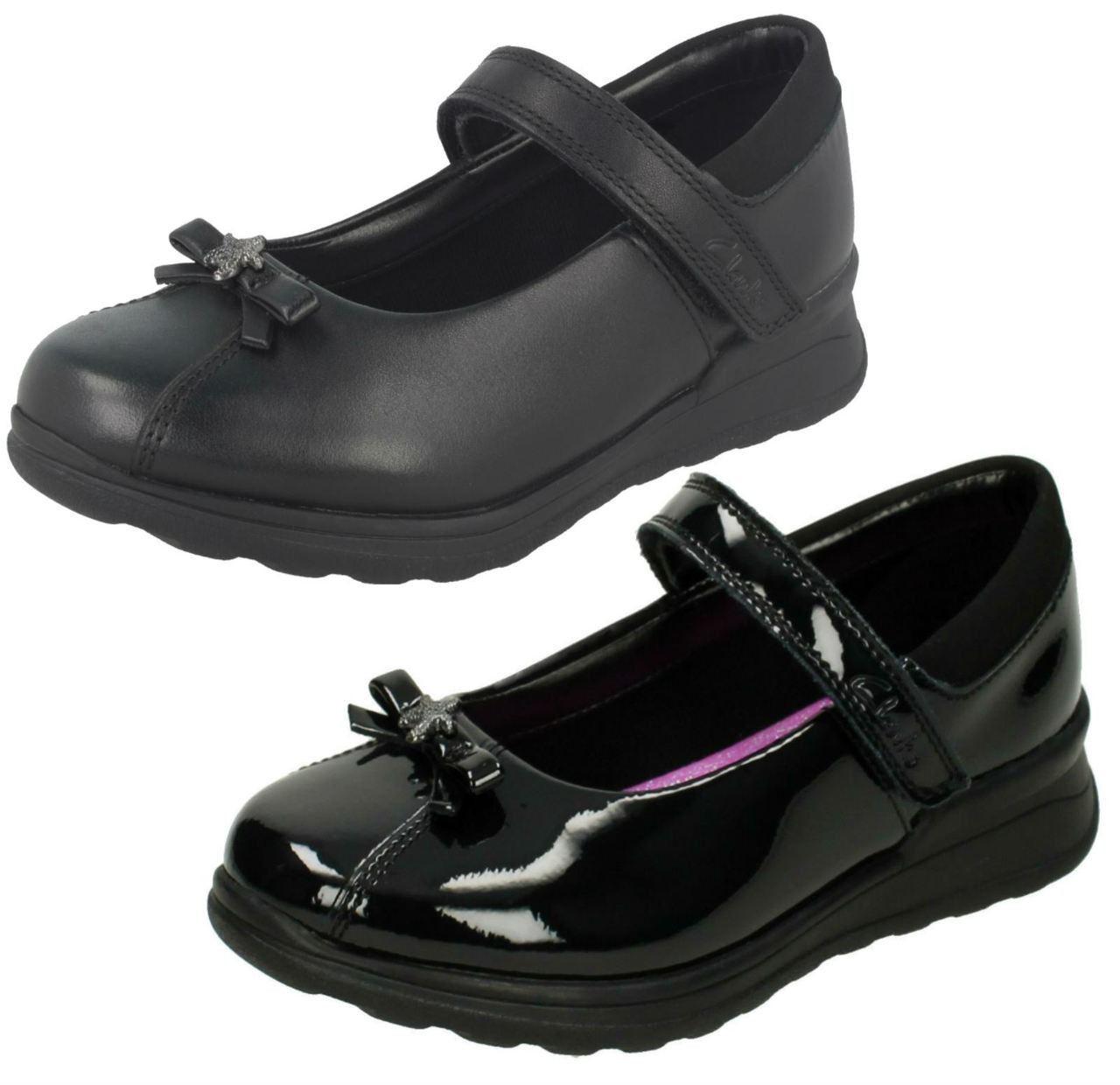 Girls Gloforms By Clarks Bow Trim 