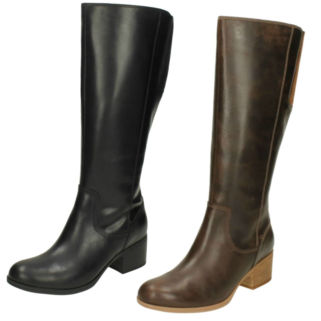 Ladies Clarks Knee Length Heeled Boots 