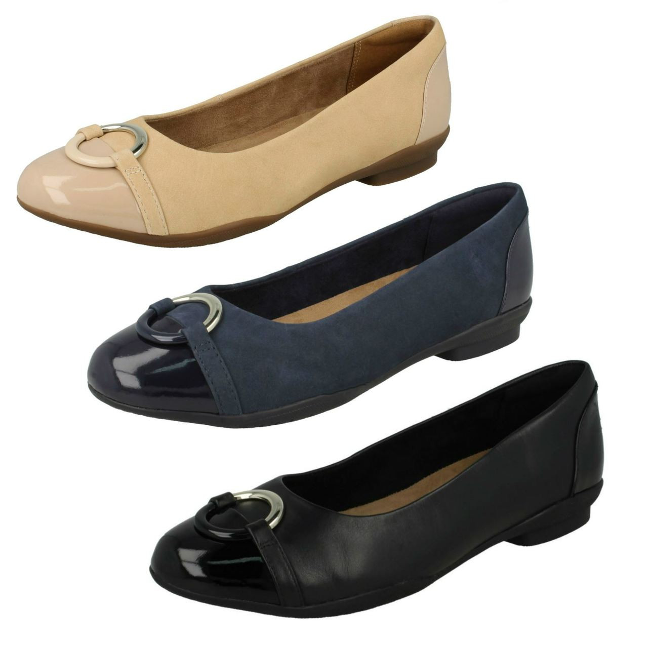 Ladies Clarks Ballerina Flat With Ring 