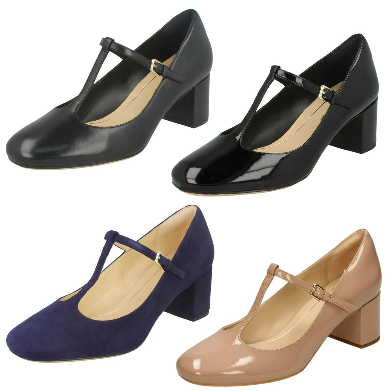 clarks ladies heeled shoes