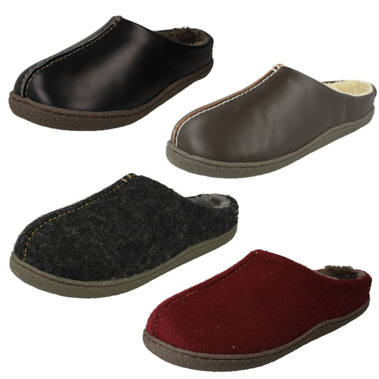 mens leather slippers clarks