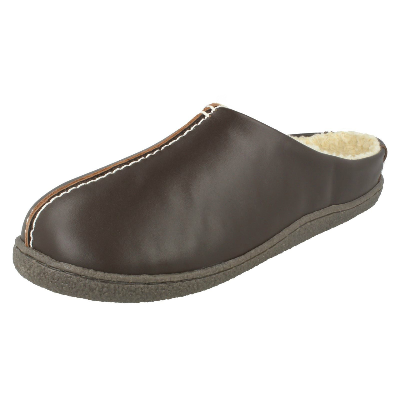 clarks leather slippers mens