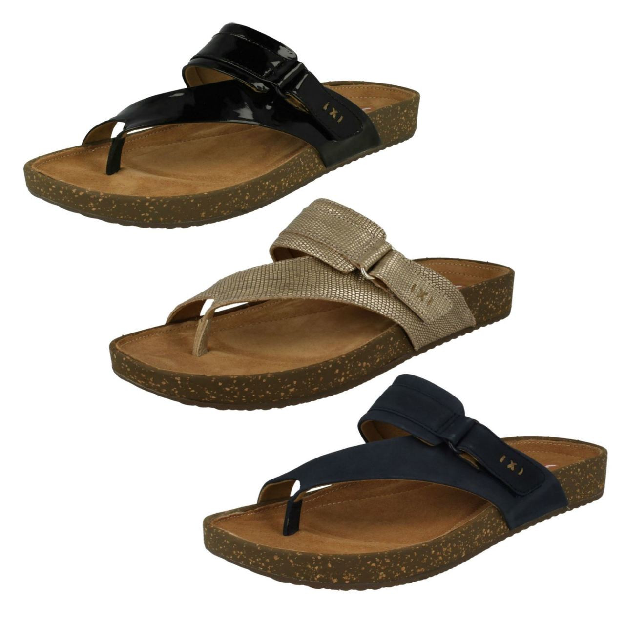 clarks ladies leather flip flops