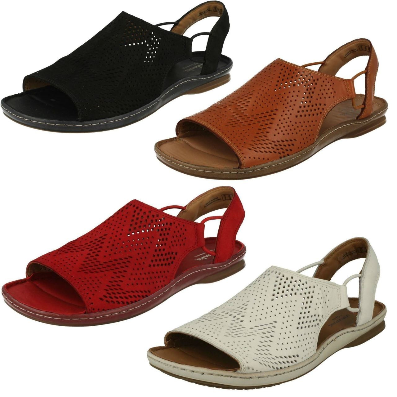 clarks womens red sandals