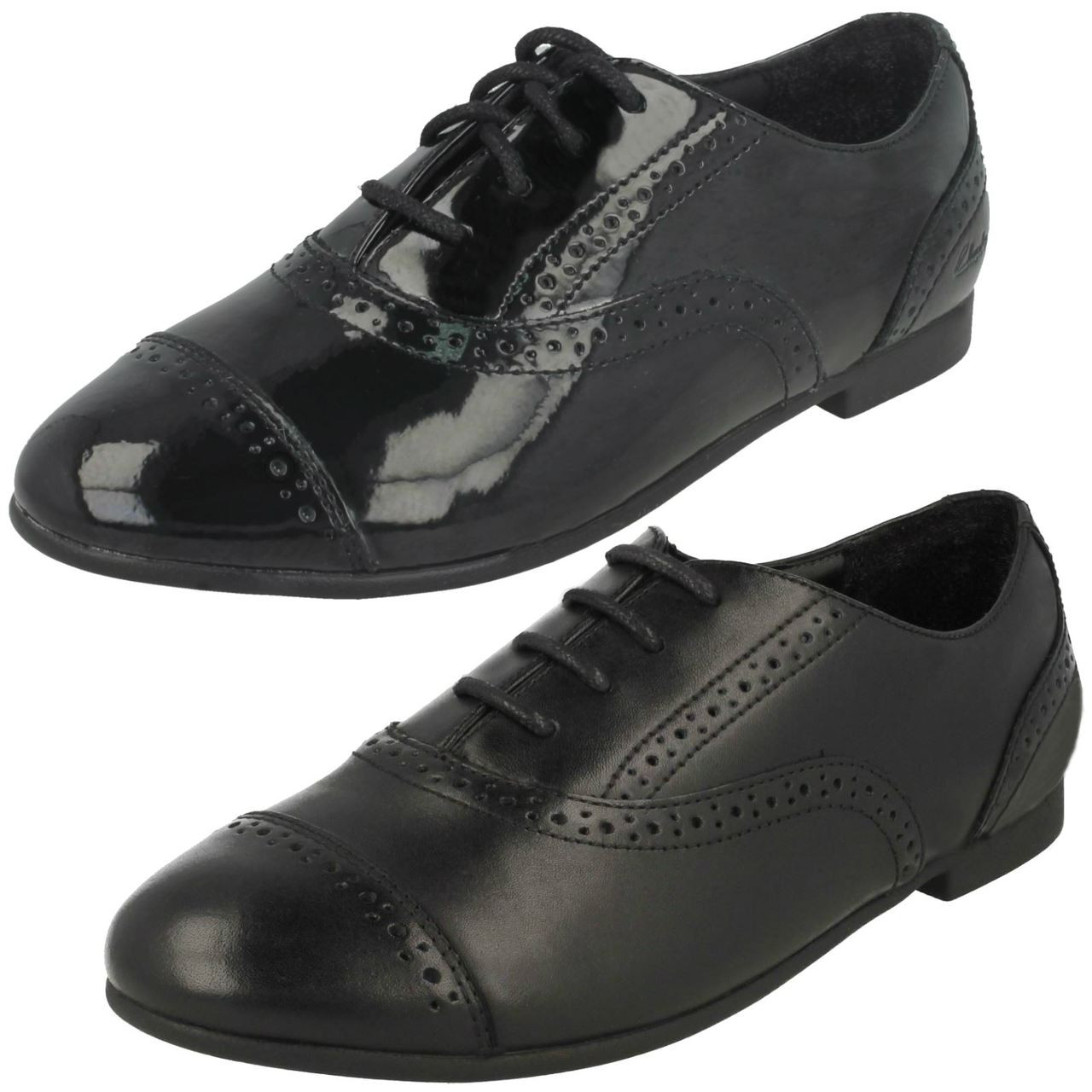 shiny black school shoes