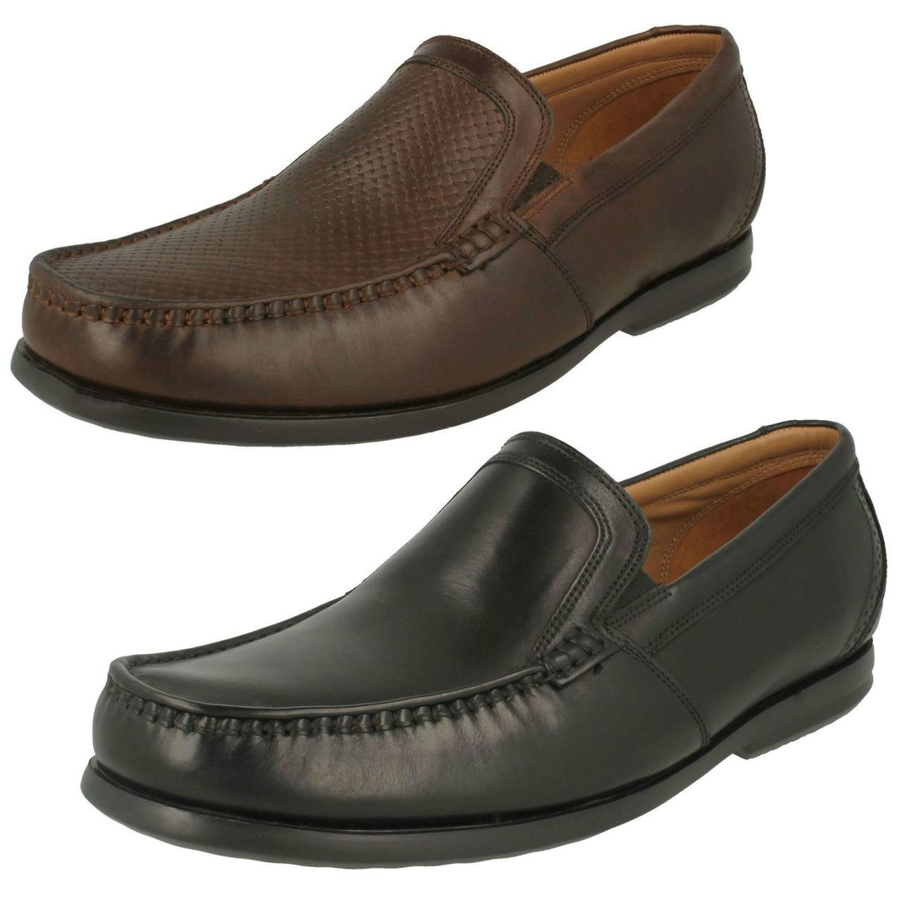 Clarks mens hot sale leather loafers