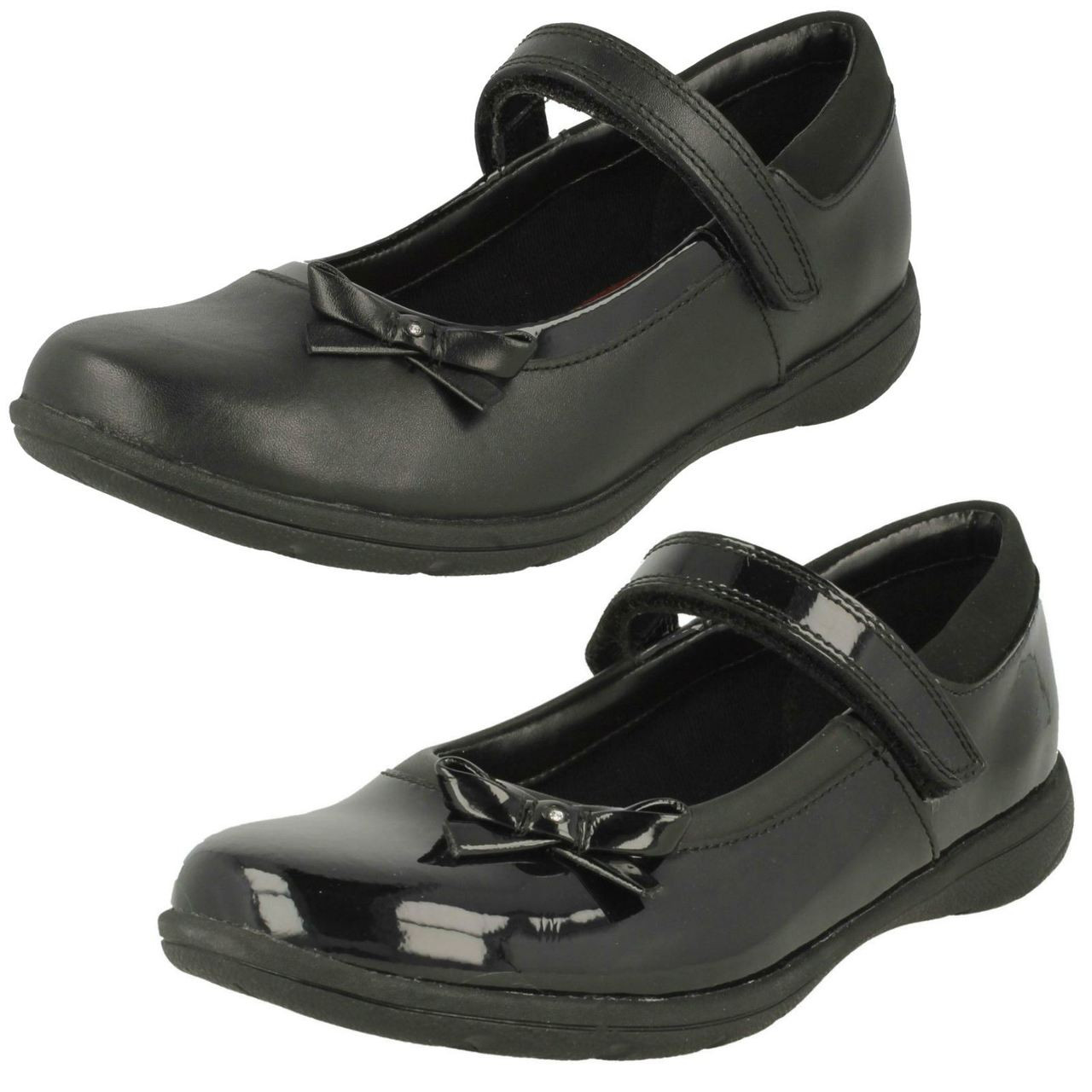black school shoes with bow