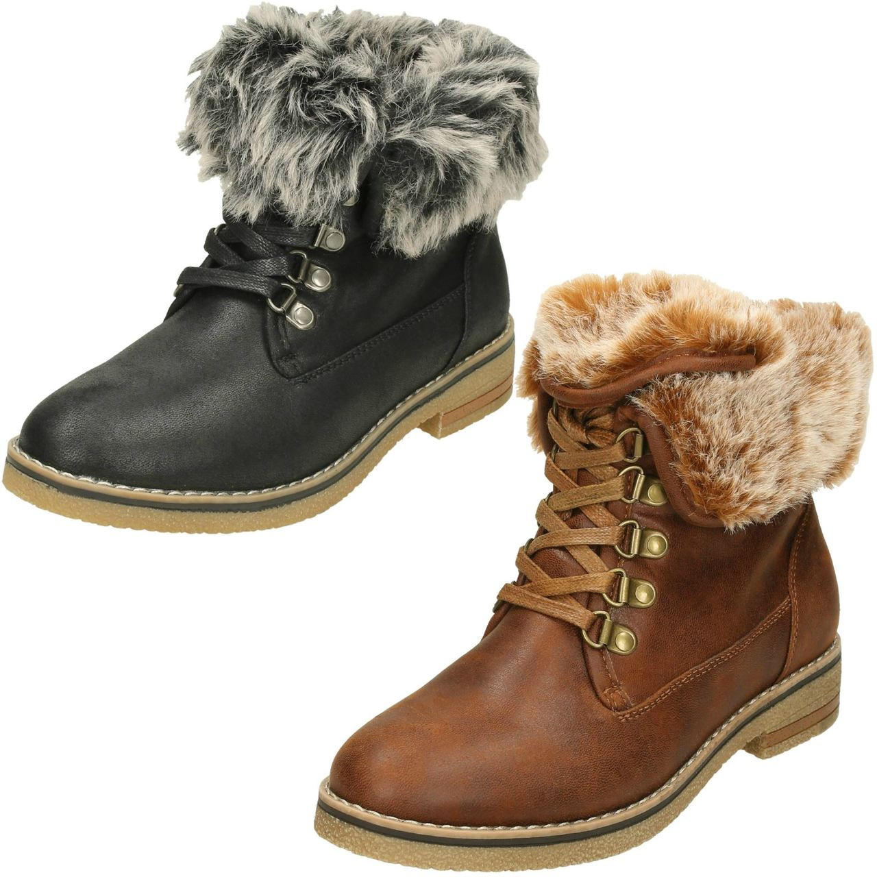 ladies black boots with fur trim