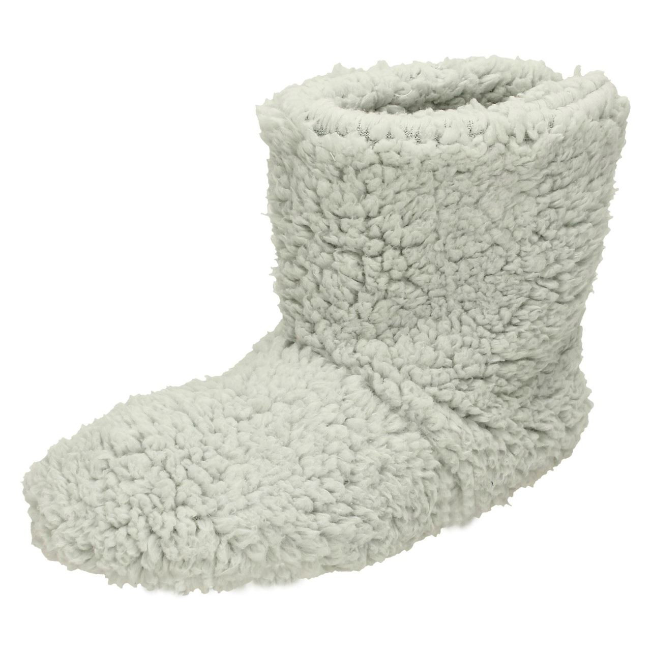 Ladies Eaze Fluffy Boot Slippers