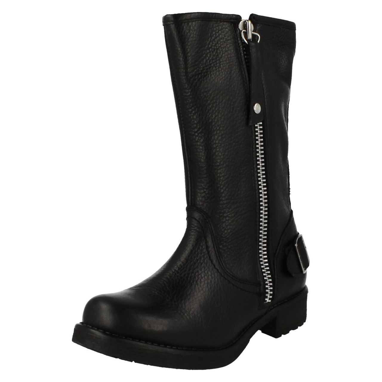 calf high biker boots