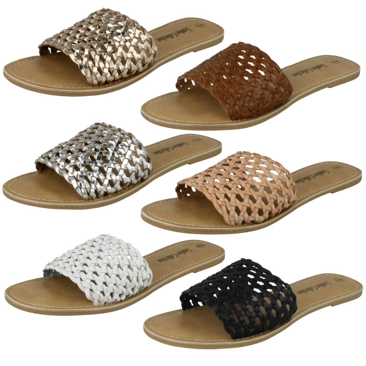 leather weave mules