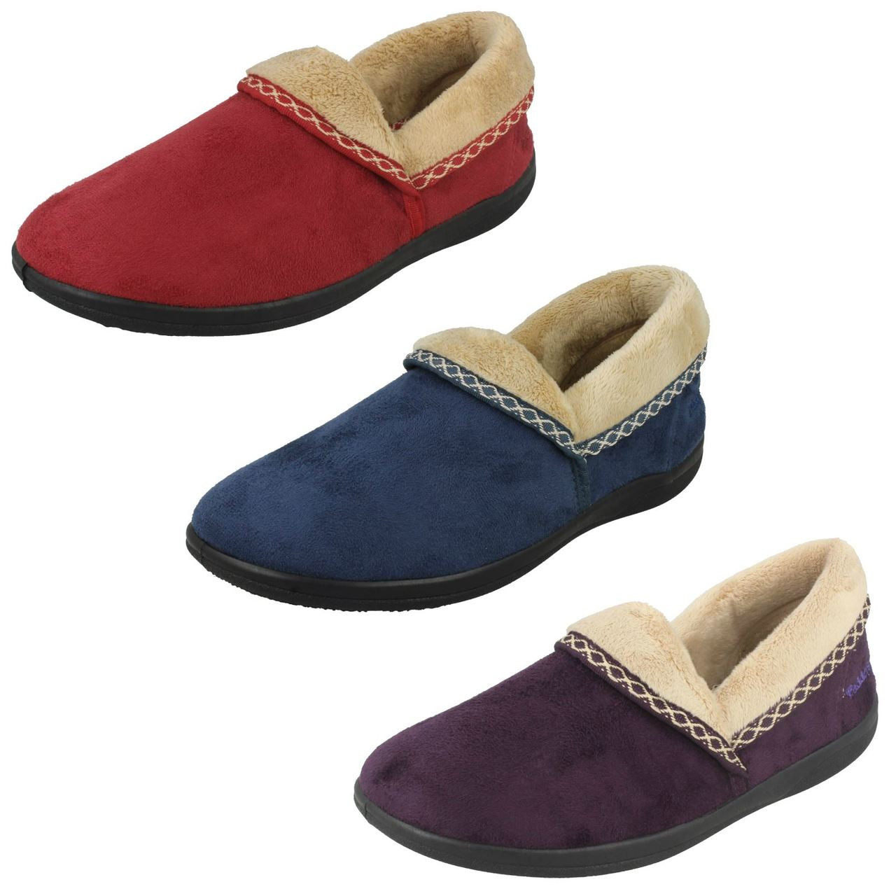 Ladies Padders Wide Fitting Slippers Mellow