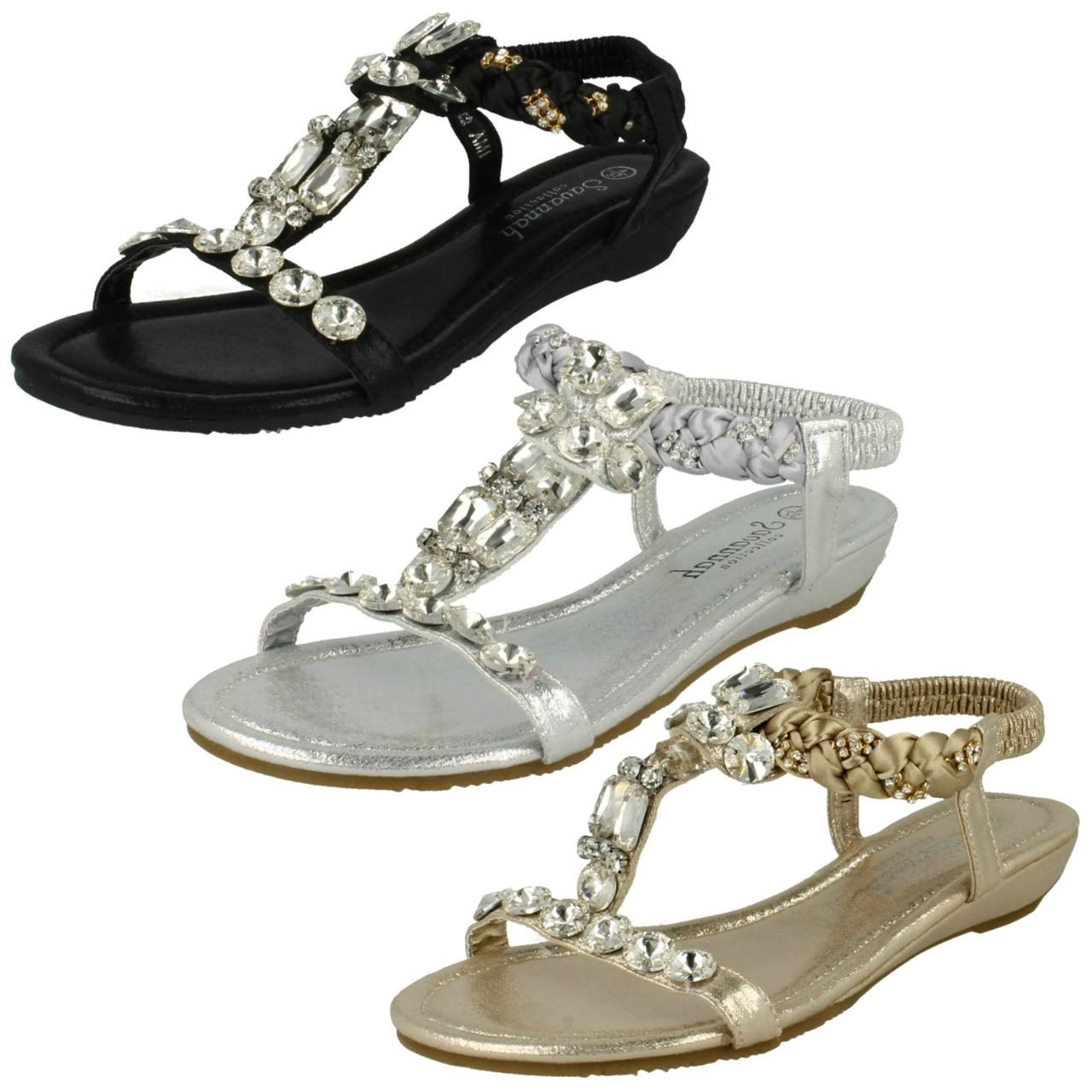 Costa Rica - Women's Multi Jeweled Wedge Sandals | Mystique Sandals