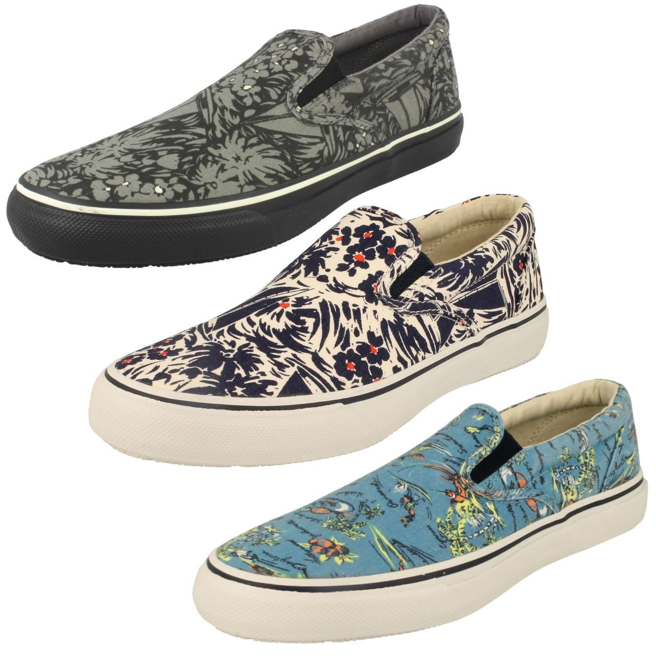 sperry slip on canvas shoes