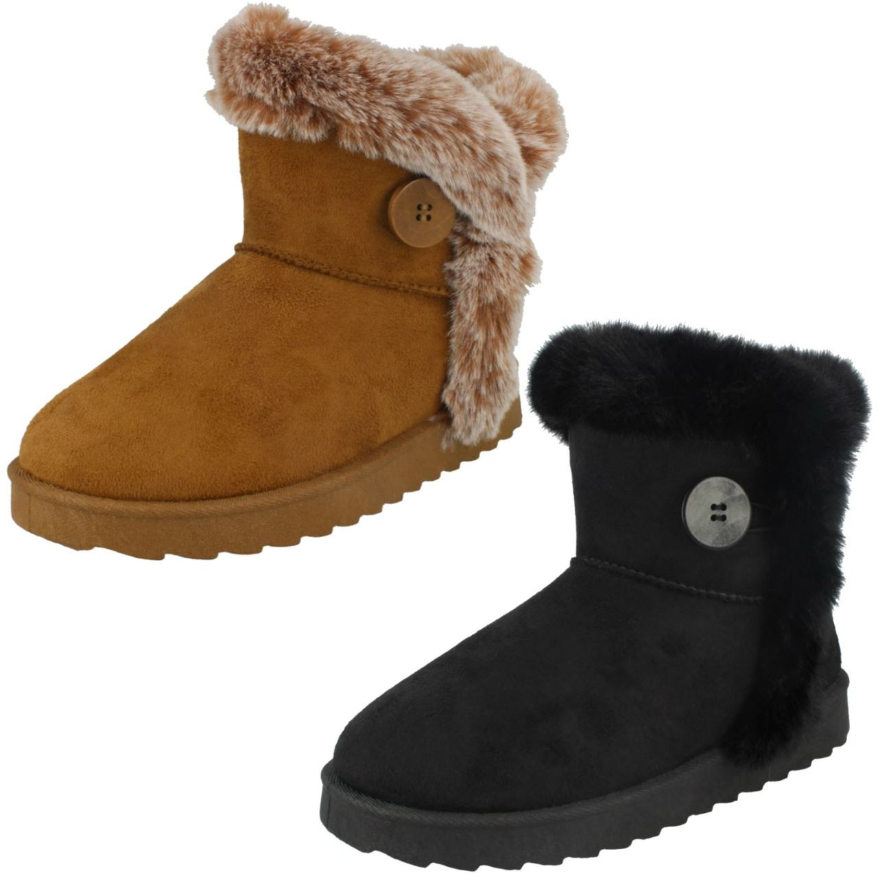 Fur Trim/Lined Ankle Boots F4407