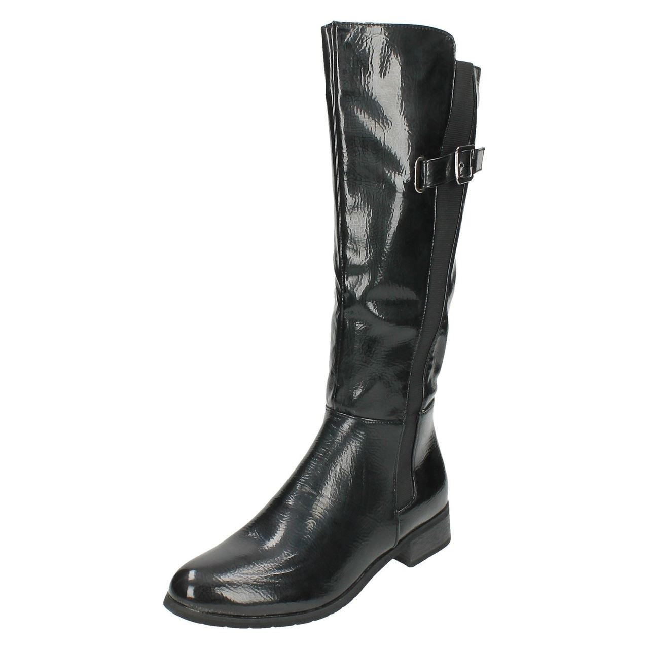 ladies black riding style boots