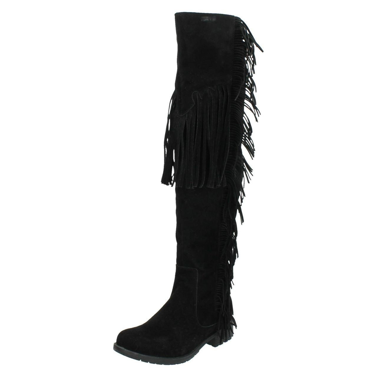 Fringe knee clearance high boots