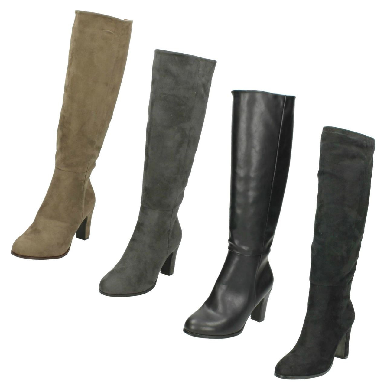 ladies grey knee high boots