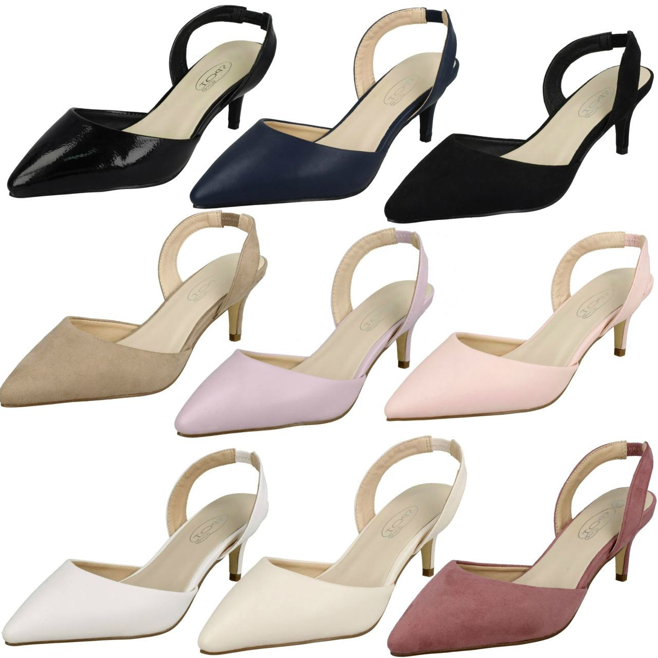 kitten heel pointed shoes